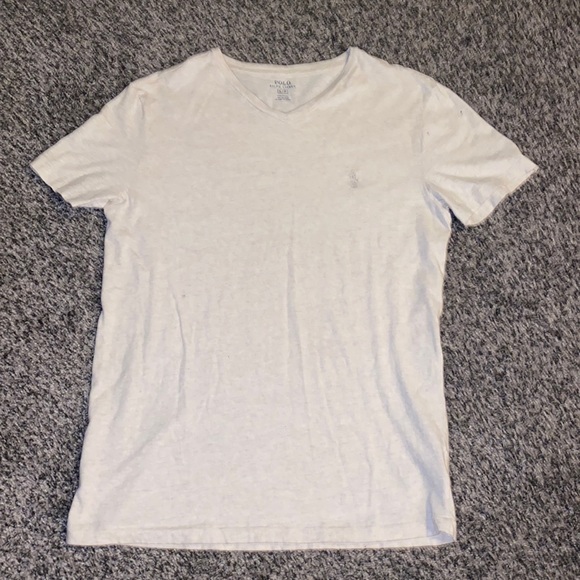 Cream Polo V Neck Shirt - Small - Picture 1 of 2